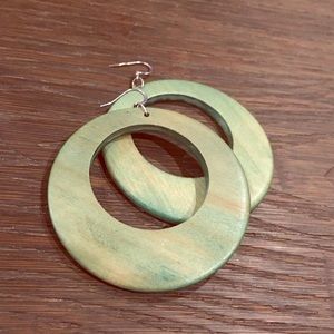 Painted wood earrings